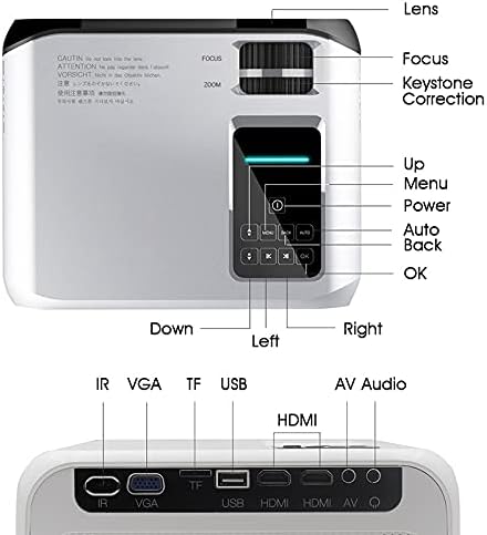 Проектор CLGZS LED Mini Micro е Преносим видео проектор с USB за Игрални филми за Домашно Кино