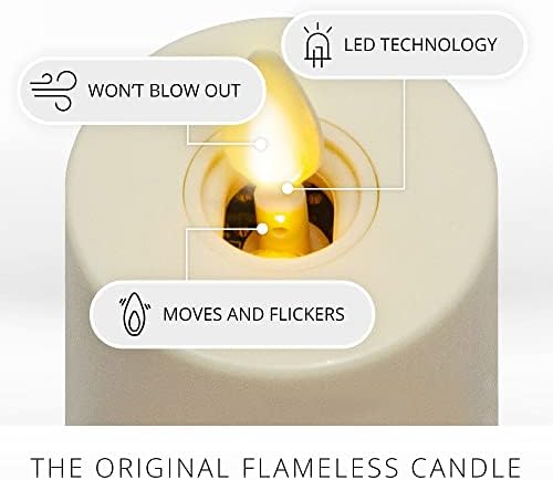 Luminara Комплект Беспламенных свещи-ночников от здрач до Зори с Подвижни пламъци LED Tealight (2 опаковки)