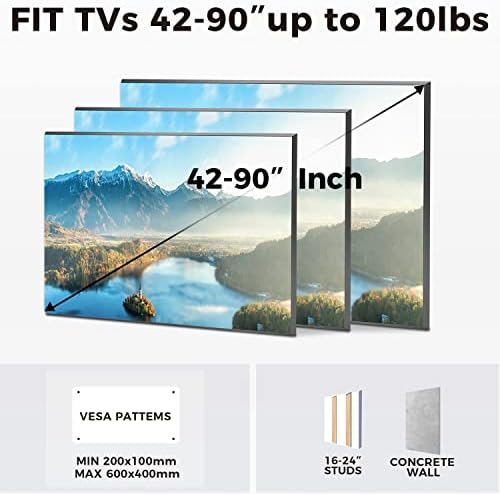 Монтиране на стена за телевизор USX STAR Advanced Tilt TV с плъзгаща конструкция за повечето телевизори с диагонал 42-90 инча, монтиране