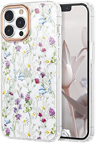 Калъф zelaxy Flower, Съвместим с iPhone 13 Pro 6,12021, Мек и гъвкав, устойчив на удари калъф от TPU с шарени Цветя градина, Защитен