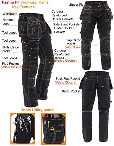 Модерен Мъжки Строителни Панталони С Джобове за Инструменти Cordura Carpenter, Близо До Коляното Работно Облекло, Защитни Панталони