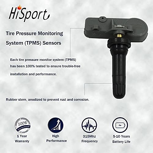 HiSport ГУМИТЕ Сензор за налягане в гумите 20922900-4 бр. Система за контрол на налягането в гумите Сензор за 315 Mhz Съвместим