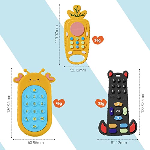 Mekote, 3 опаковки на Силиконови Играчки за деца За никнене на млечни зъби, Играчки за деца-Прорезыватели с дистанционно управление