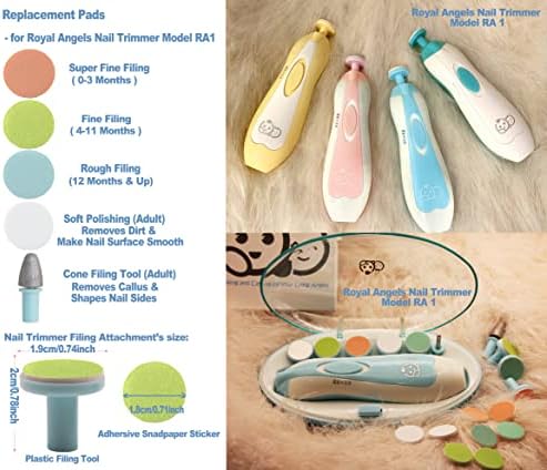 Сменяеми Накладки за Пилочки за нокти 12 в 1 - Бебешки Електрически Възглавнички За Косене на ноктите и шкурка (Син)