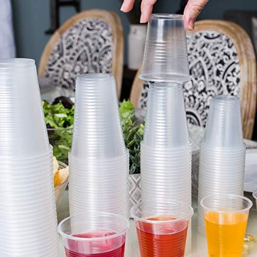 За еднократна употреба пластмасови Прозрачни чаши за пиене Plasticpro средно тегло (3600,7 унция)